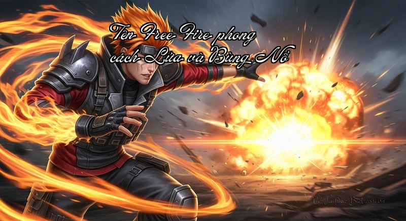 Tên Free Fire ký tự lửa bùng nổ