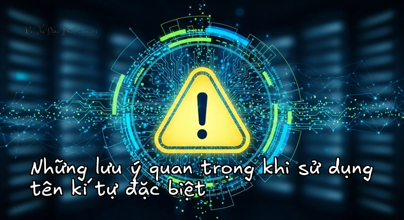Cảnh báo khi dùng tên kí tự đặc biệt